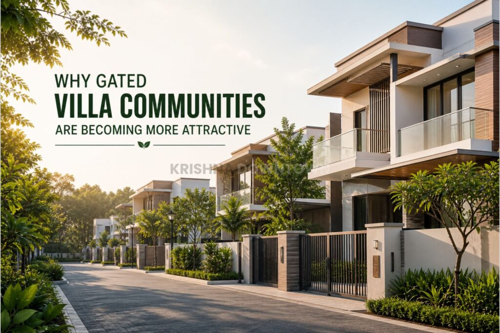 modern villa home with family walking outside showcasing spacious independent living near Bhubaneswar